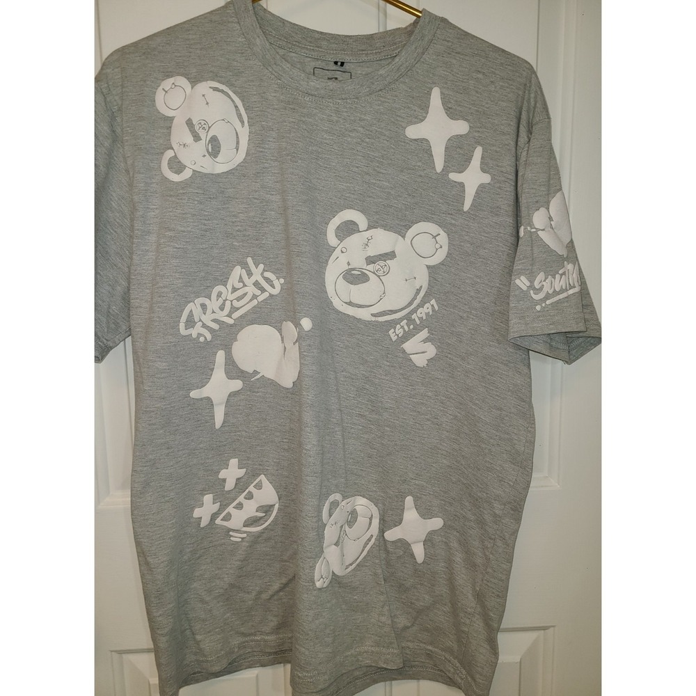SOUTHPOLE T‎ SHIRT MENS SIZE XL Gray short sleeve puff bear print FRESH